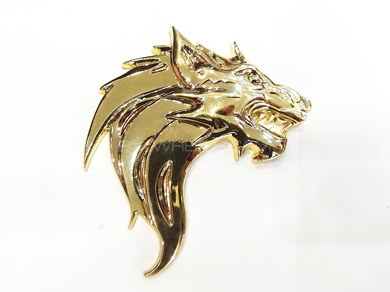 Lion Face Metal Logo- Golden Image-1