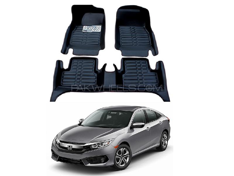 Honda Civic Custom 2016-2018 5D Floor Matt - Black  Image-1