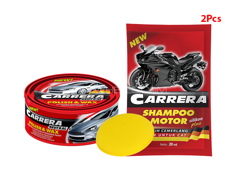 Carrera Polish & Wax + 2 Carrera Shampoo Sachet for sale in Lahore Image-1