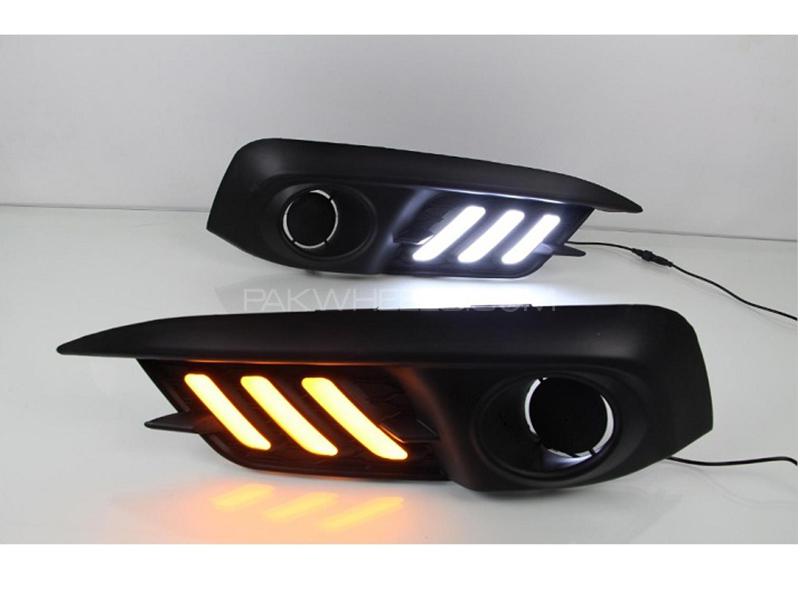 DRL Fog Lamp Cover Mustang Style For Honda Civic 2016-2018 DRL Fog Lamp Cover Mustang Style For Honda Civic 2016-2018 Image-2