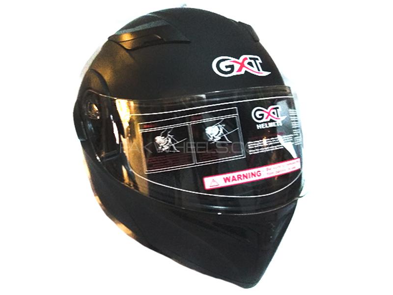 GXT Double Visor Matt Black Helmet Image-1