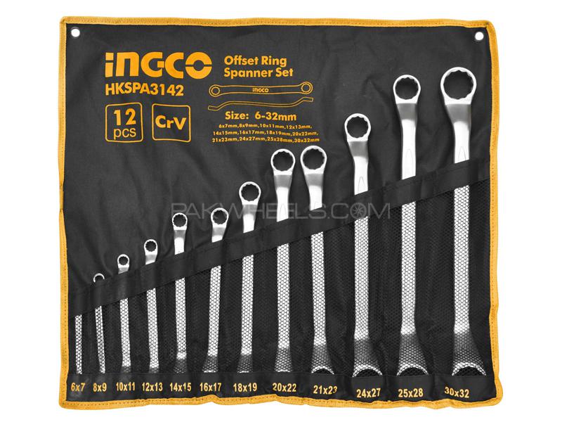 Ingco Offset Ring Spanner Set 12pcs Image-1