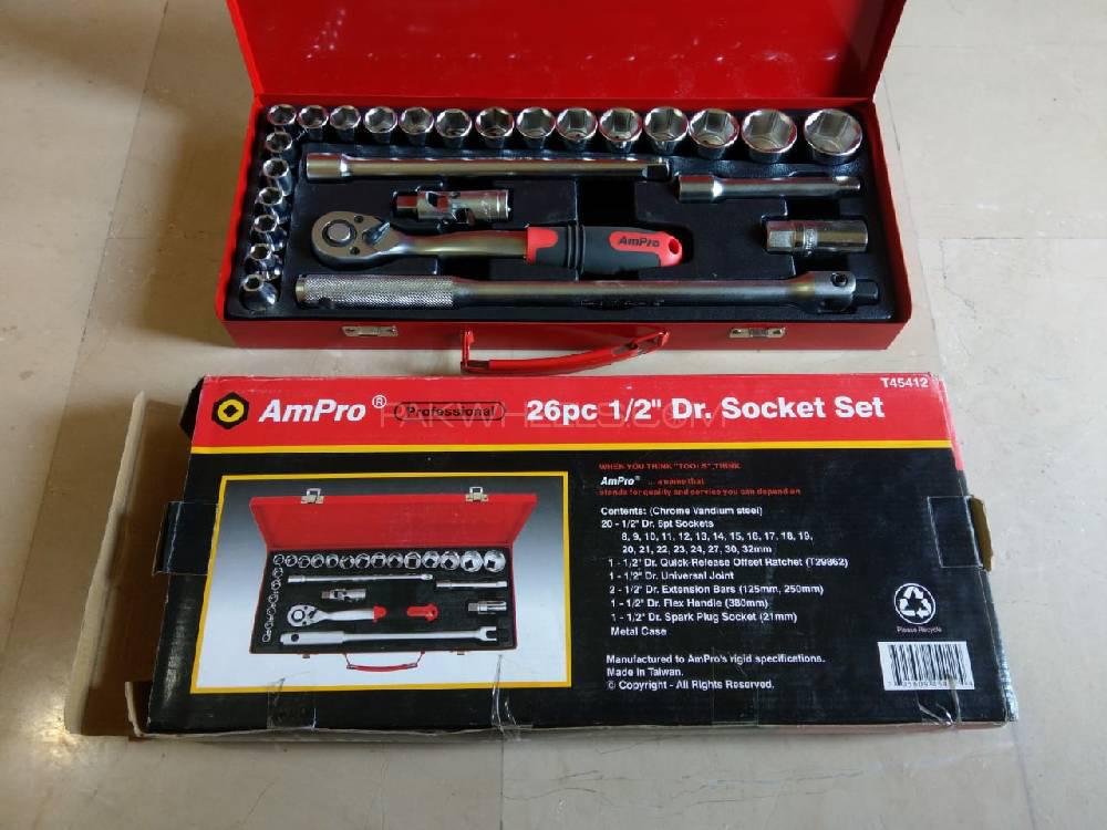 Socket Tools Set 1/2 Inch 26pc AmPro Imported Image-1