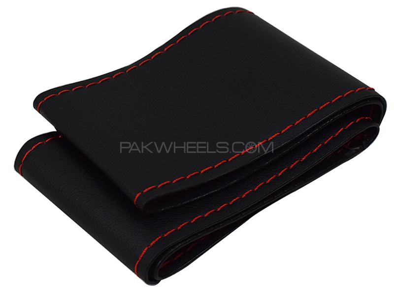 Stitching Steering Cover - Black And Red 2  Image-1