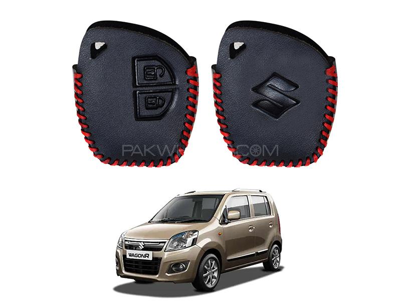 Suzuki Wagon R 2014-2019 Keyless Remote Leather Key Cover Image-1