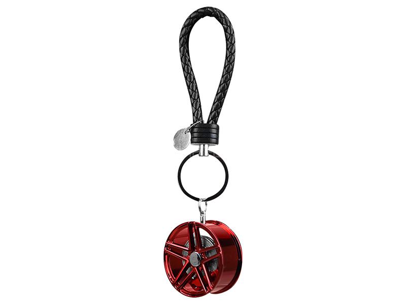 Auto Wheel Rim Keychain - Red Image-1