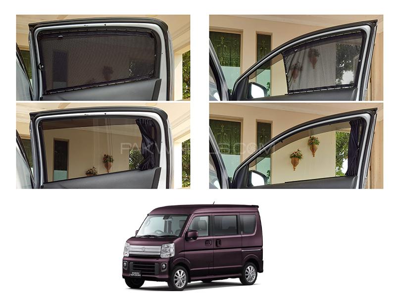 Awra Foldable Fitting Curtain Black Shades For Suzuki Every 2015-2020 Image-1