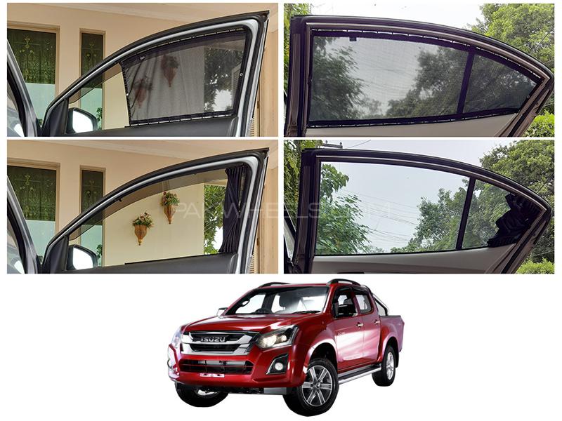 Awra Foldable Fitting Curtain Black Shades For Isuzu D-Max 2019-2020 Image-1