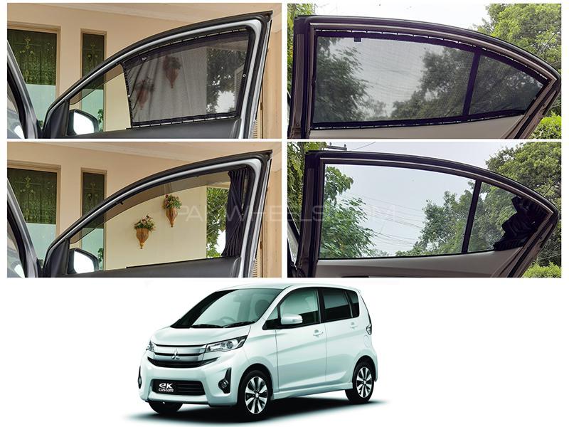 Awra Foldable Fitting Curtain Black Shades For Mitsubishi Ek Custom 2013-2020 Image-1