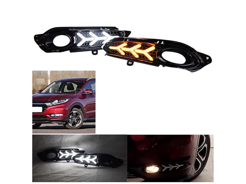 Honda Vezel 2013-2020 V3 Style Fog Lamp Cover With LED Image-1