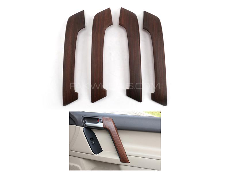 Toyota Land Cruiser Prado 2018-2020 Inner Door Handle Cover Wooden Image-1
