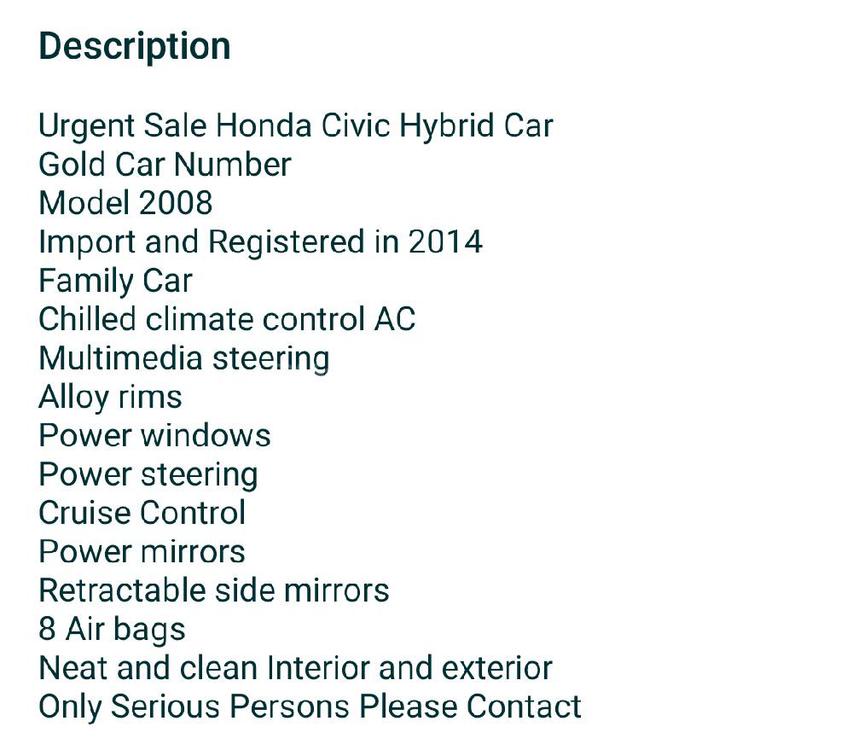 Honda Civic 2008 for Sale in Faisalabad Honda Civic 2008 for Sale in Faisalabad Image-2