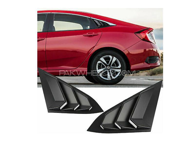 Honda Civic 2016-2020 Quarter Glass Rack - Gloss Black Image-1