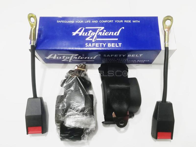 Universal Car Seat Belt Set With Buckles Black Image-1