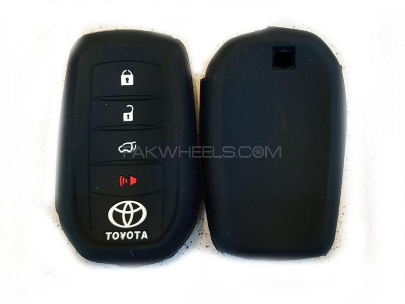 Toyota Fortuner 2016-2021 Soft Silicone Key Cover Black for sale in Lahore Image-1