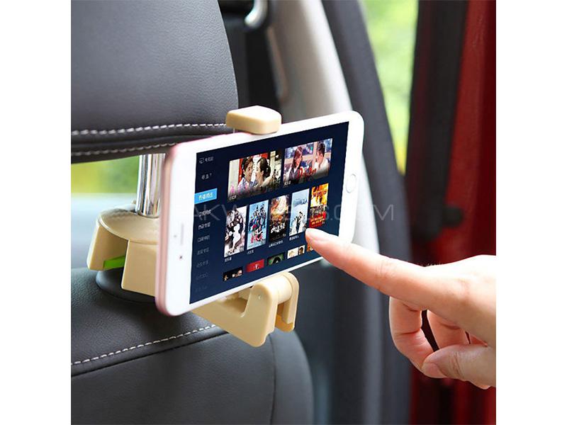 Universal Backseat Mobile And Bag Holder - Beige Image-1