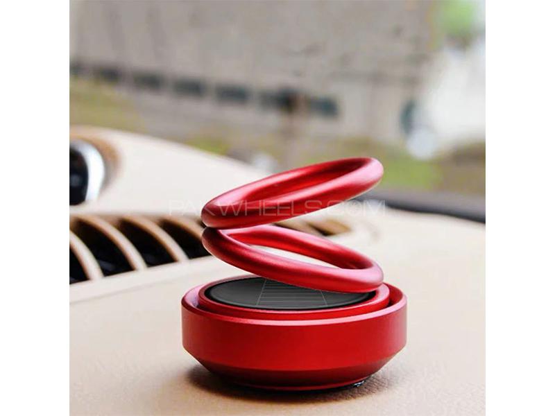 Auto Rotate Solar Power Car Airfreshener - Red Image-1