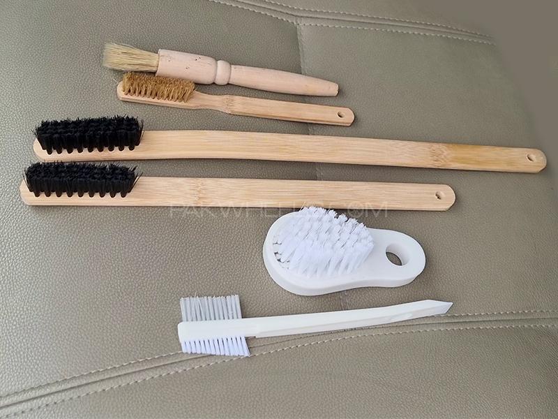 Premium Car Care Wooden Brush Bundle Pack Of 6  for sale in Lahore Image-1