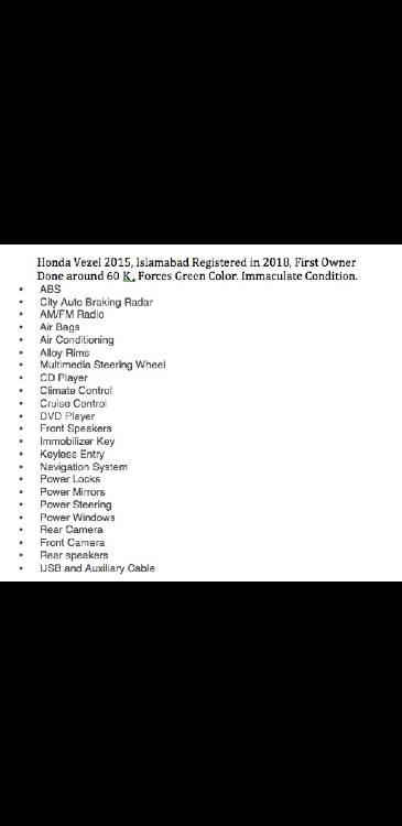 Honda Vezel 2015 for Sale in Islamabad Honda Vezel 2015 for Sale in Islamabad Image-11