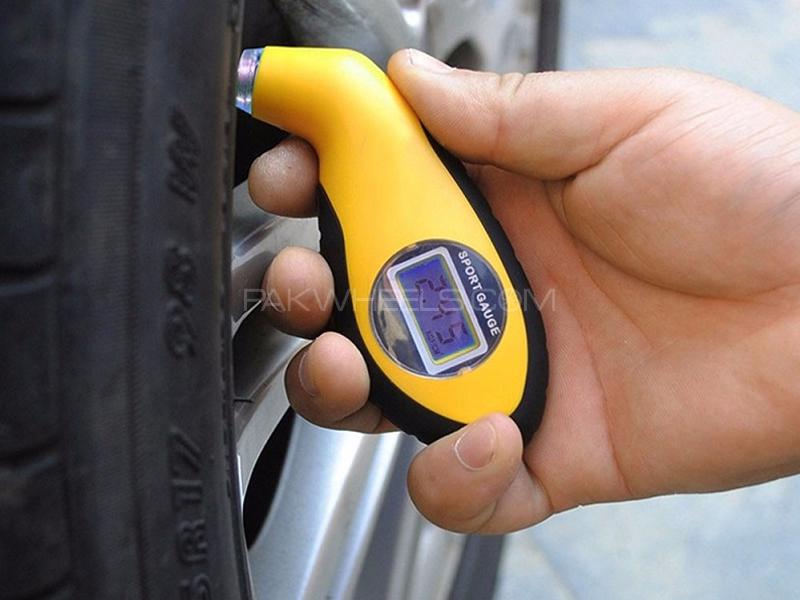 Digital Tire Pressure Monitor Gauge Yellow in Lahore