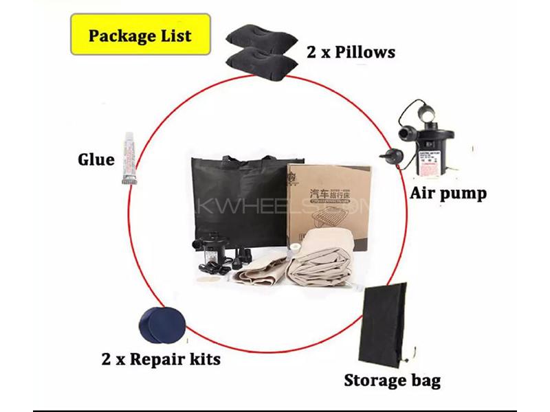Universal Inflatable Car Air Mattress - Beige | Car Traveling Bed | Portable Mattress Universal Inflatable Car Air Mattress - Beige | Car Traveling Bed | Portable Mattress Image-2