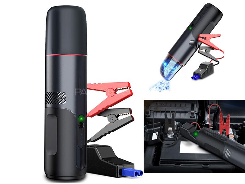 3 In 1 Rechargeable Car Battery Jump Starter Power Bank & Portable Vacuum Cleaner 10000mAh  Image-1