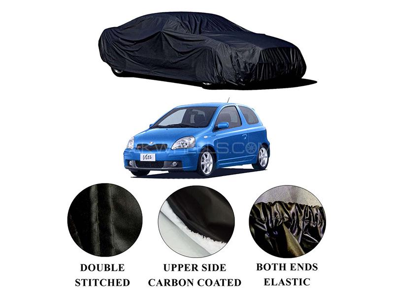 Toyota Vitz 1998-2005 Polymer Carbon Coated Car Top Cover for sale in Karachi Image-1