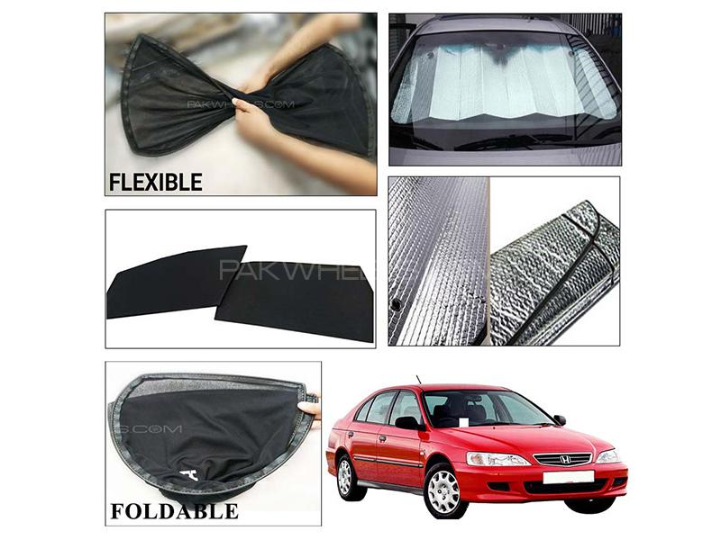 Honda City 1997-2002 Foldable Shades And Front Silver Shade - Bundle Pack  for sale in Karachi Image-1