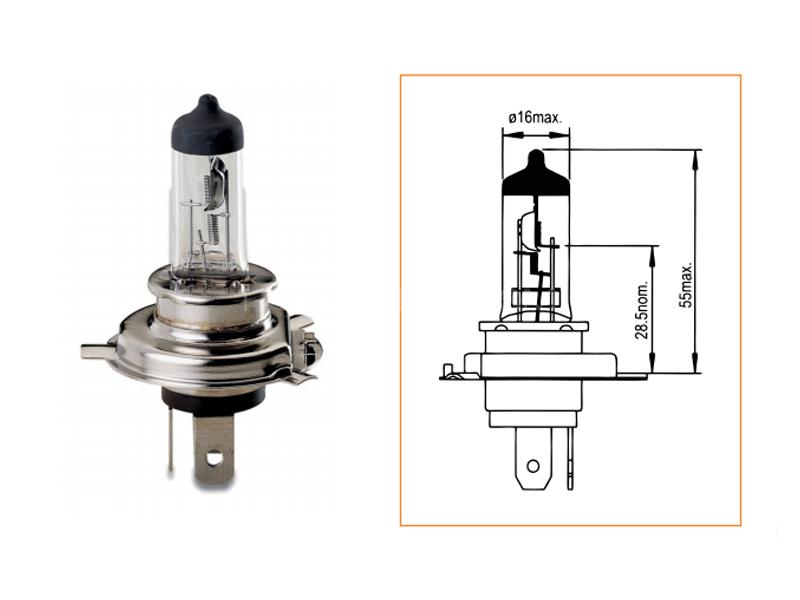 H4 Halogen Bulb 12v 60/55w Clear for sale in Lahore Image-1