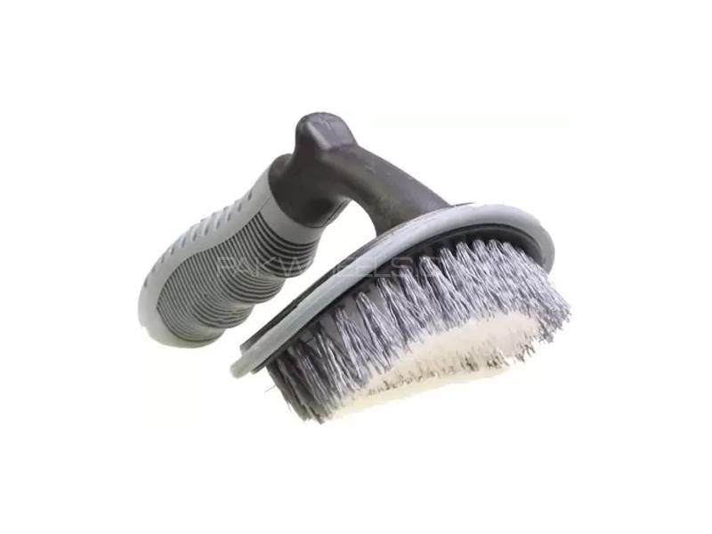 Tire Cleaning Brush With Handle Image-1