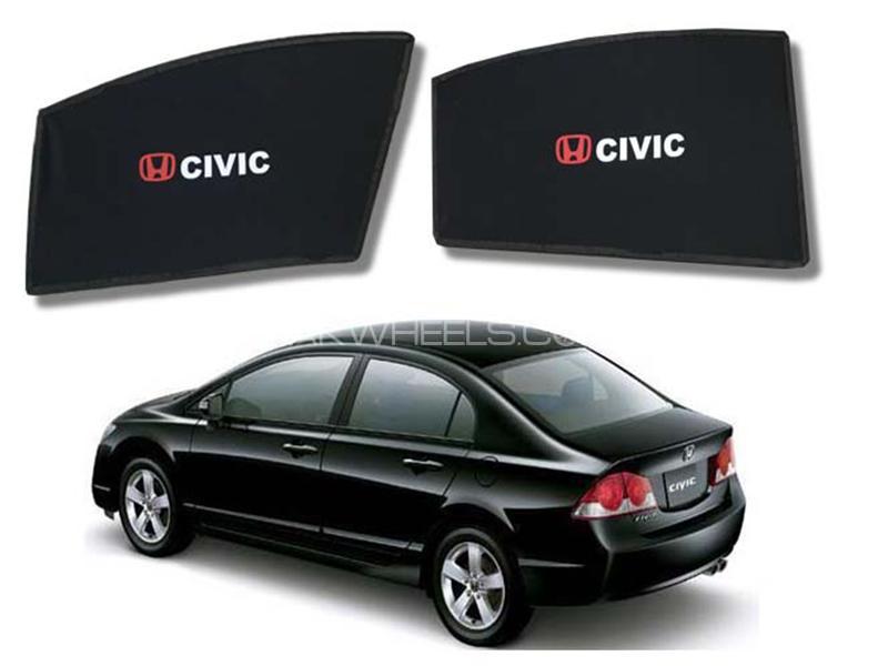 Honda Civic 2006-2012 Foldable Sun Shades With Logo  Image-1