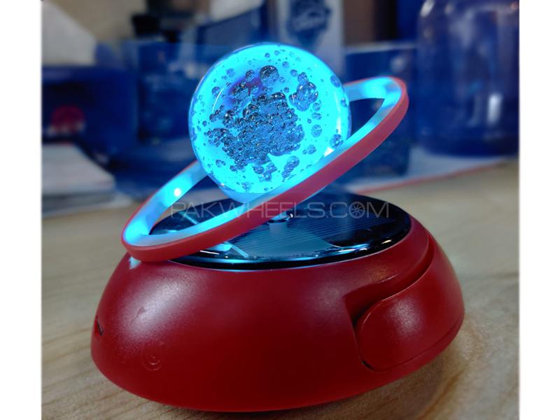 Solar Charge Multi Color Lighting Rotating Ball Car Air Freshener Red for sale in Lahore Image-1