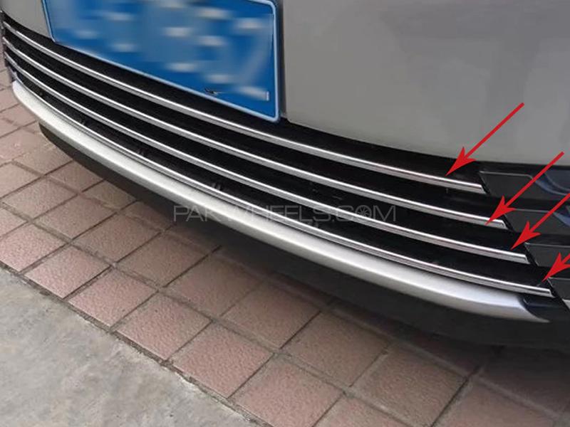 Toyota Corolla 2014-2021 Front Bumper Chrome Molding Strips Image-1