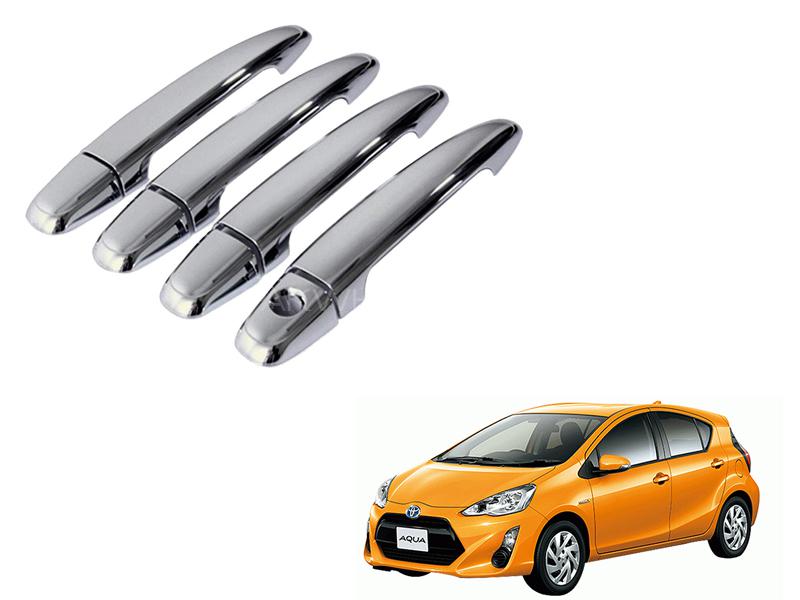 Toyota Aqua Door Handle Chrome Covers Strips Set Image-1