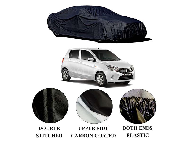 Suzuki Cultus 2017-2021 Polymer Carbon Coated Car Top Cover for sale in Karachi Image-1