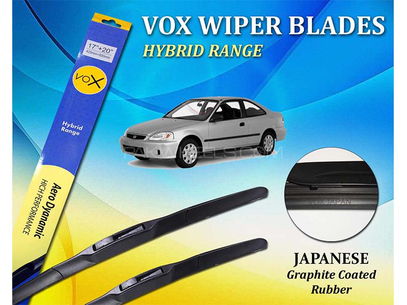 Honda Civic 1995-2001 VOX Japanese Rubber Hybrid Wiper Blades Image-1