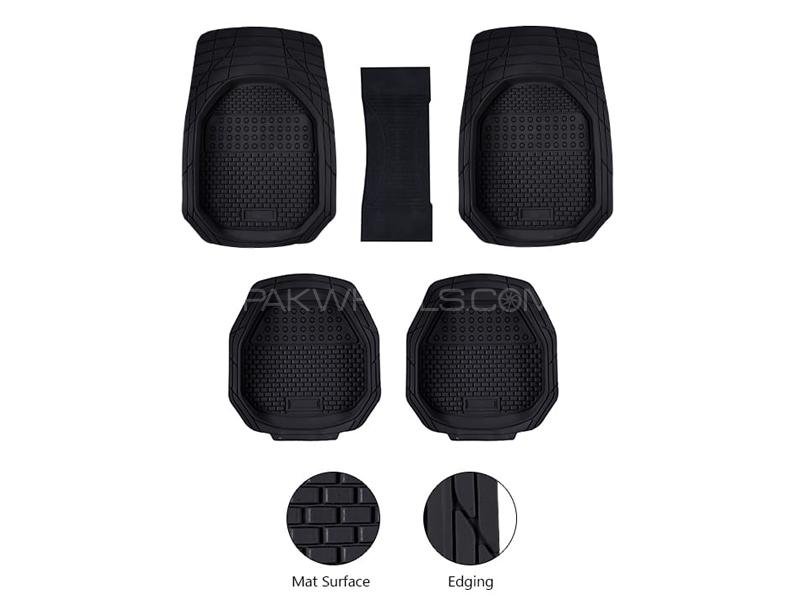 Diamond Pvc Standard Universal Car Floor Mat Black 901 | All Weather Protection | Front And Rear Image-1