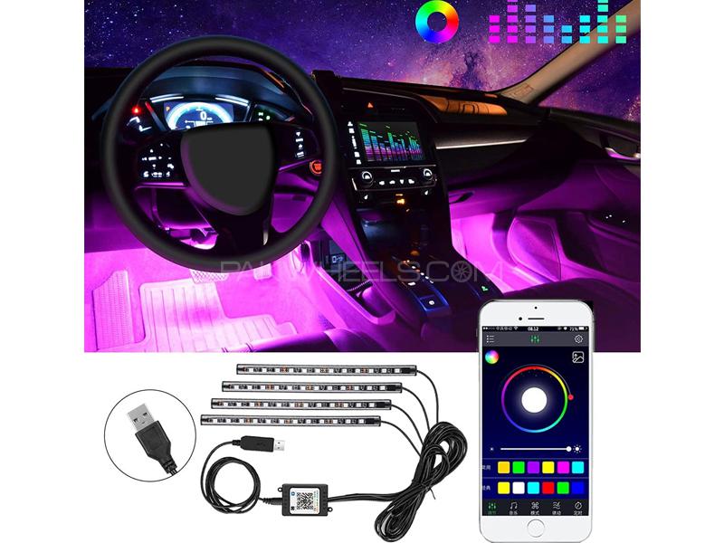 Car Atmosphere Light Application Control Bluetooth | RGB | Music Control | Interior Light Image-1