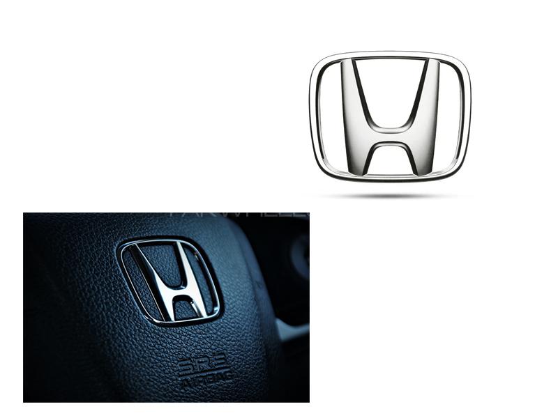 Honda Steering Wheel Emblem | Steering Monogram | Chrome Logo | Honda Logo Image-1