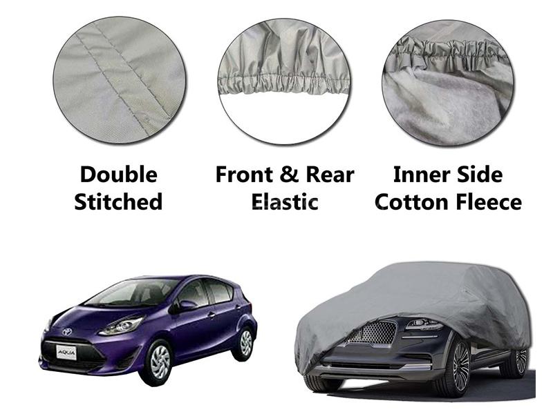 Toyota Aqua 2012-2022 PVC Cotton Double Stitched Car Top Cover  Image-1