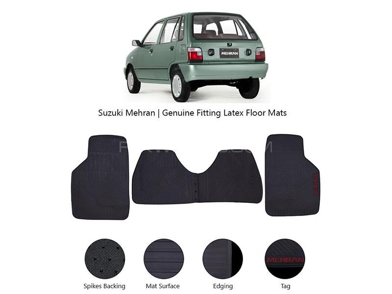 Diamond Latex Premium Black Suzuki Mehran Floor Mats| Plastic | Water Proof | Rubber Mats in Lahore