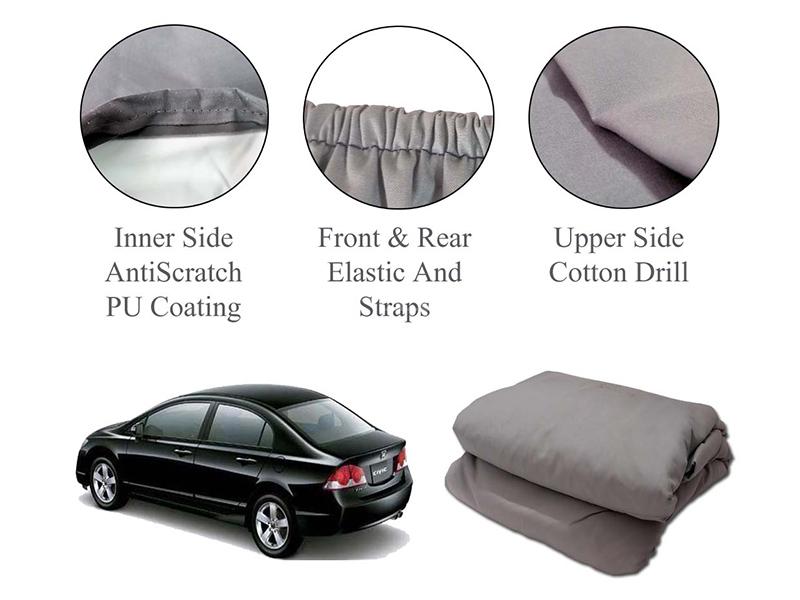 Honda Civic 2006-2012 PU Powder Coated Cotton Top Cover | Car Cover | Anti-Scratch | Dust Proof  Image-1