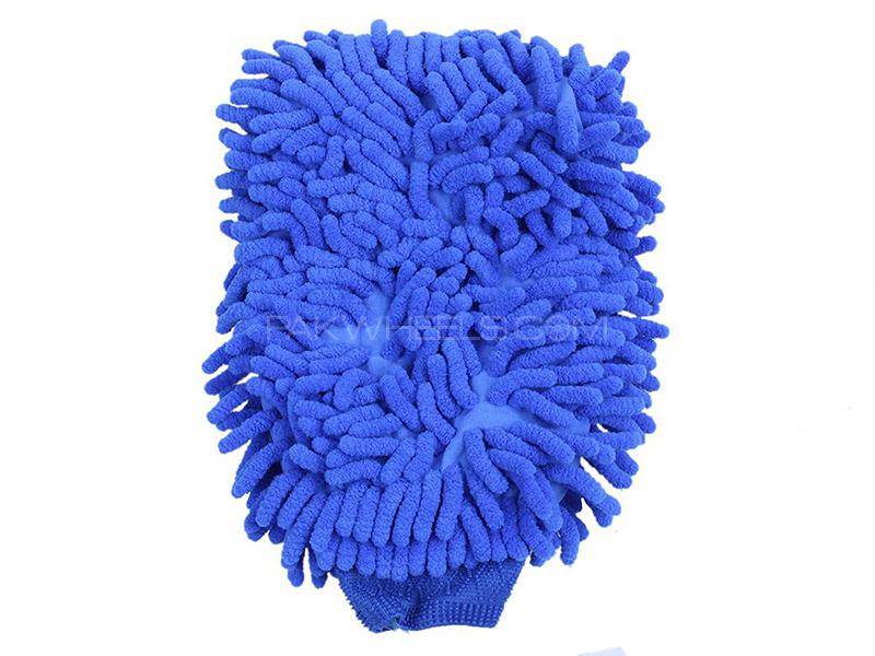 Microfiber Car Cleaning Glove - Blue | Anti-Scratch Image-1