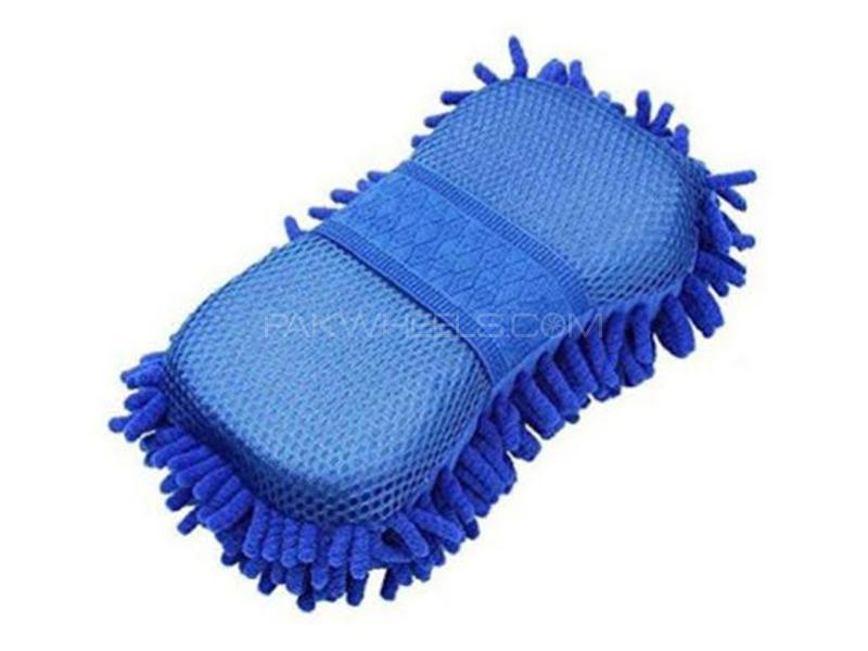 Microfiber Car Cleaning Sponge - Blue  Image-1