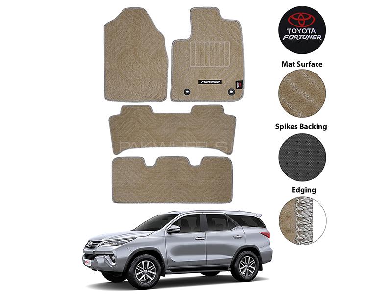 Toyota Fortuner 2014-2021 Carpet Premium Series Beige Car Floor Mats Image-1