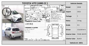 Used Toyota Vitz F 1.0 2018