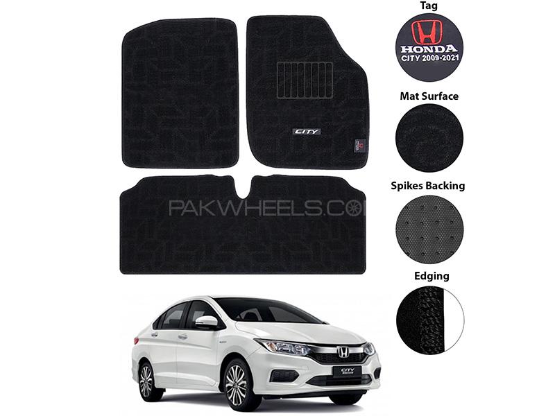 Honda City 2021-2022 Carpet Premium Series Black Car Floor Mats Image-1