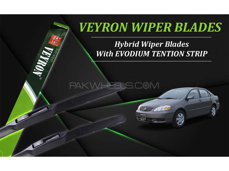 Toyota Corolla 2002-2008 VEYRON Hybrid Wiper Blades | Non Scratchable | Graphite Coated Image-1