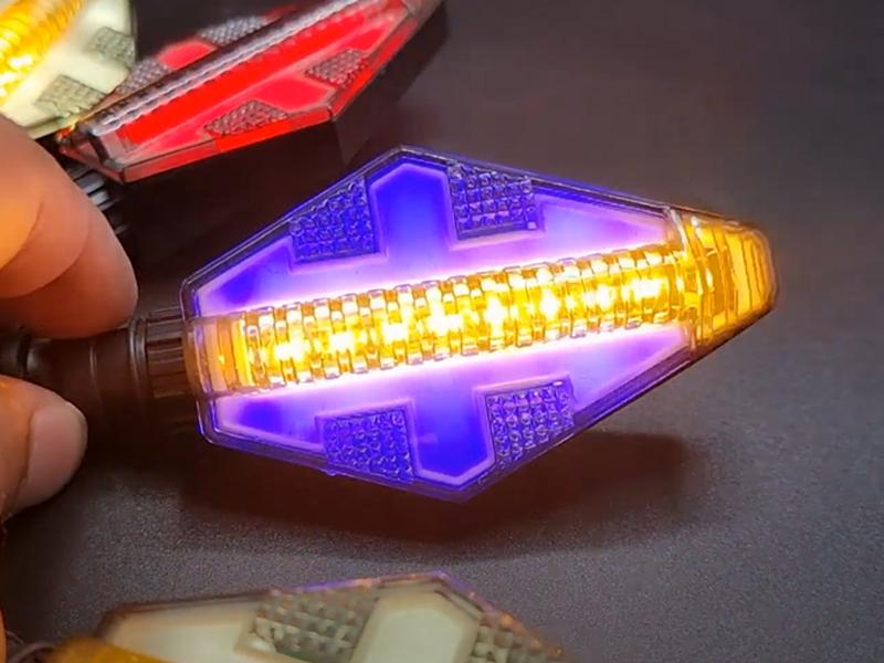 Motorcycle Blue Indicator LED Sequential Turn Signal 2pc Motorcycle Blue Indicator LED Sequential Turn Signal 2pc Image-2
