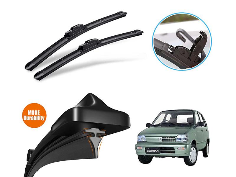Suzuki Mehran 1988-2019 Silicone Wiper Blades | Soft Rubber Vipers | Graphite Coated Rubber  Image-1